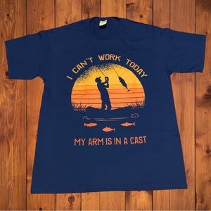 Funny Dad Humor I Can’t Work Today Fishing Arm In A Cast Shirt Spencer’s